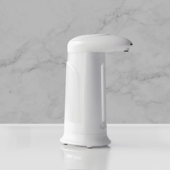 Vog&Arths - Automatische Zeepdispenser Sensor - 360 ml - Contactloos Zeepdispensers - Batterij Aangedreven - Navulbaar - Voor Keuken, Badkamer En Toilet - Hygiënische Handzeep Dispenser - Wit