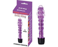 Power Escorts Drill King Paarse Ribbel G spot en Clitoris Stimulator - 10 Speed - Lengte 16,8 cm - BR76