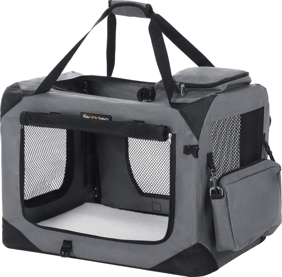 Bol.com FEANDREA draagtas voor huisdieren, hondenzak, transportbox, grijs PDC60GY aanbieding