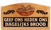 Wandbord hout 35x19.5cm geef ons heden