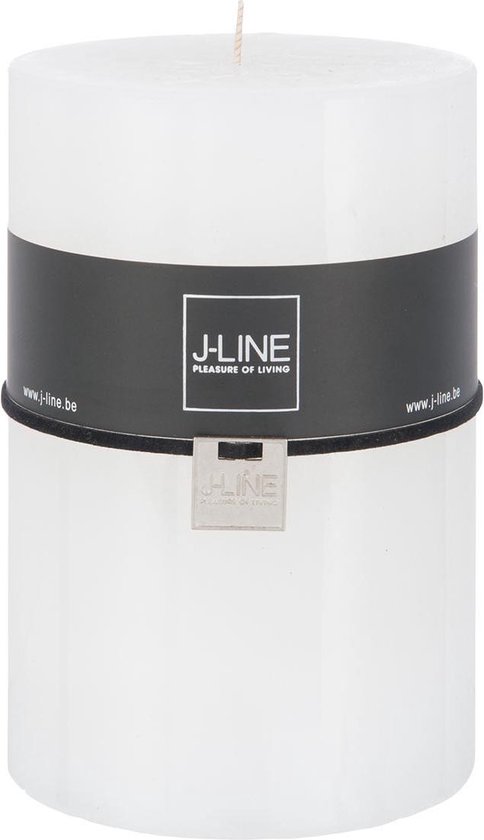 J-Line cilinderkaars - extra large - wit - 120U - 6 stuks