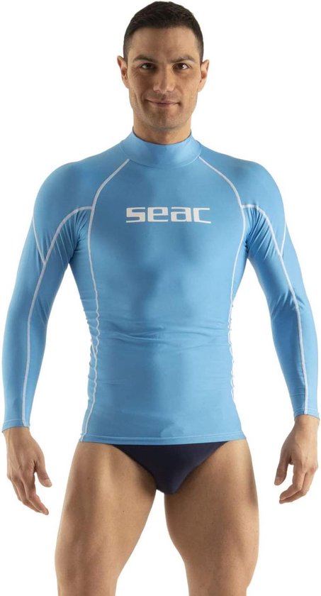 Seac RAA Long Evo rashguard met lange mouwen voor heren - UV zwem en snorkeltop - Lichtblauw