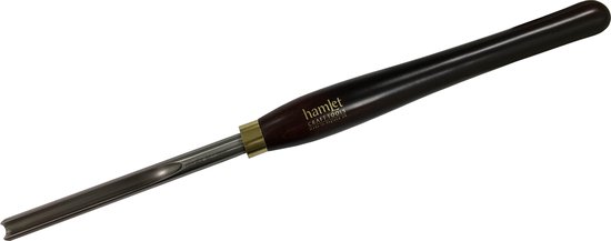 Hamlet ijldraaiguts met donkerhouten handvat en metalen kraag.