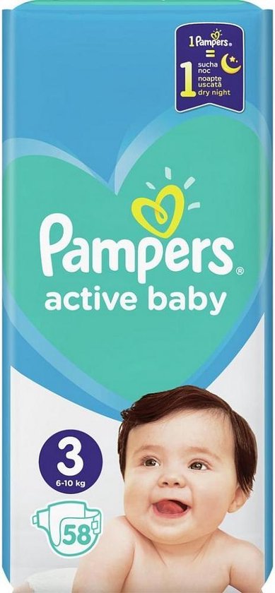 Pampers Active Baby Luiers Maat 3 - 58 Luiers | bol.com