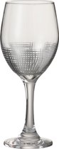 J-Line Raster glas op voet - wijnglas - zilver - woonaccessoires