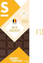 SWEET-SWITCH® - Belgische Melkchocolade - Suikerarm - Glutenvrij - KETO -  12 x 100 g