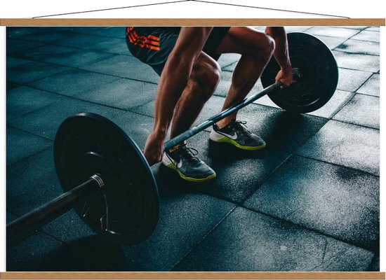 Schoolplaat – Deadlift  - 120x80cm Foto op Textielposter (Wanddecoratie op Schoolplaat)