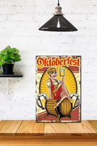 3D Retro hout Poster Kleine Octoberfest