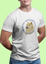 Dogecoin Meme Coin T-Shirt | Bitcoin Ethereum BlockChain Crypto | Cryptocurrency | Grappig Humor | Unisex Maat M Wit