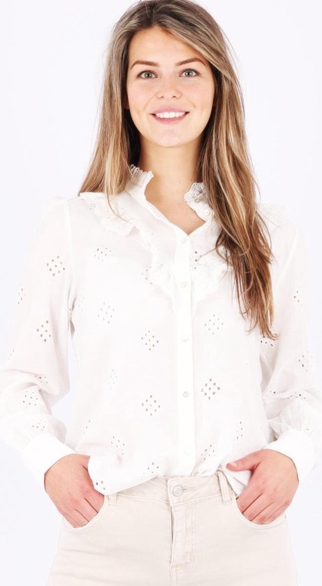Geborduurde blouse wit | bol.com