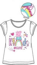 Peppa Pig - T-shirt - kind #cute - wit - maat 104