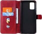 Samsung Galaxy A02s Hoesje Portemonnee Retro Book Case Rood