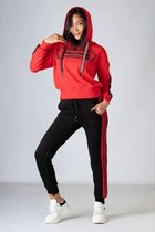 La Pèra Rood Huispak Dames rood met zwart - Maat S