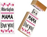 Hout rechthoek usb stick 16gb moederdag cadeautjes model 1033 – allerliefste mama, cadeau voor moeder, cadeau moeder, cadeau moederdag, cadeau voor mama, leuke moederdag cadeaus