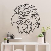 Geometrische Wanddecoratie - Adelaar - Dieren - Hout - Wall Art - Muurdecoratie - Woonkamer - Zwart - 62.5 x 59 cm