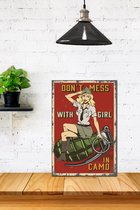 3d Retro Hout Poster Don't Mess with Girl