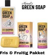 Marcel's Green Soap - Fris & Fruitig Pakket (Vanille & Kersenbloesem) / Geschenkset / Cadeau / Shampoo / Douchegel / Deodorant / Badkamer / Douche / Hygiene / Uiterlijk / Verzorgin