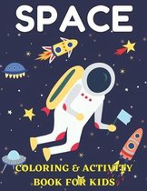Space coloring and activity book for kids