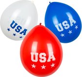 Boland - Decoratie/Feestversiering - USA themafeest ballonnen - 6 stuks, 25 cm, Amerika versiering - Gekleurd