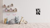 Stickerheld - Katten Kinderkamersticker - Dieren - Dieren - Zwart - 71x50cm