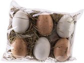 Paasei - Paaseieren decoratie - Paasdecoratie - Paastak decoratie - 6 stuks - Natuur wit - 6cm - Kunststof