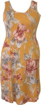 Hoogwaardige Viscose Dames Jurk / Zomerjurk / Dress | Rozen print | Geel - XL/XXL