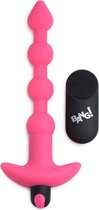 Vibrating Silicone Anal Beads en Remote Control - Pink