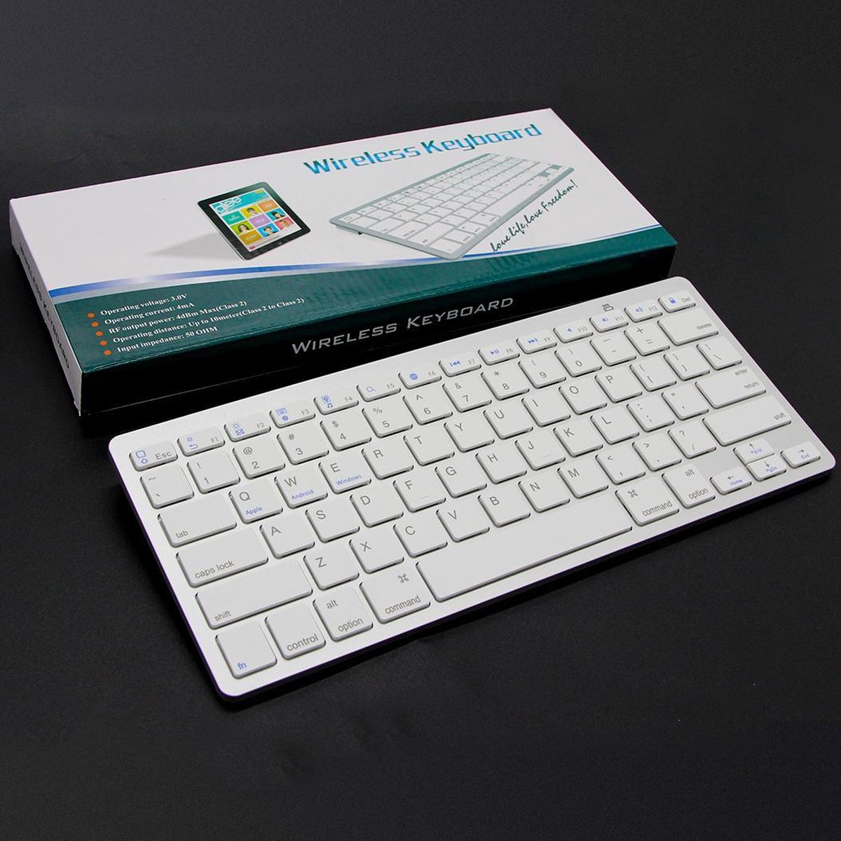 Wireless Keyboard - Draadloos Toetsenbord - geschikt voor iOS, Android en Windows -