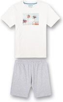 Sanetta pyjama korte broek jongen White Pebble 152