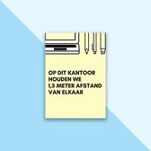 Corona Posters - 1,5 Meter afstand - Set 5 stuks Geel
