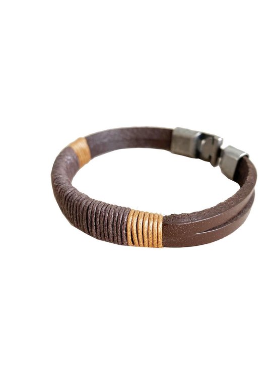 Joboly Stoere echt leren mannen / heren armband