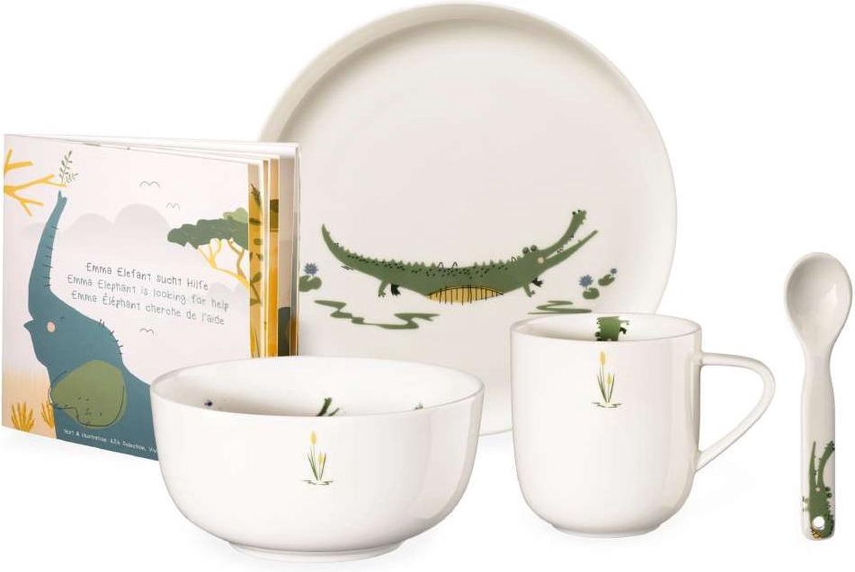 Goedkoopste ASA Selection Kinderservies Kids Croco Krokodil 5-delig