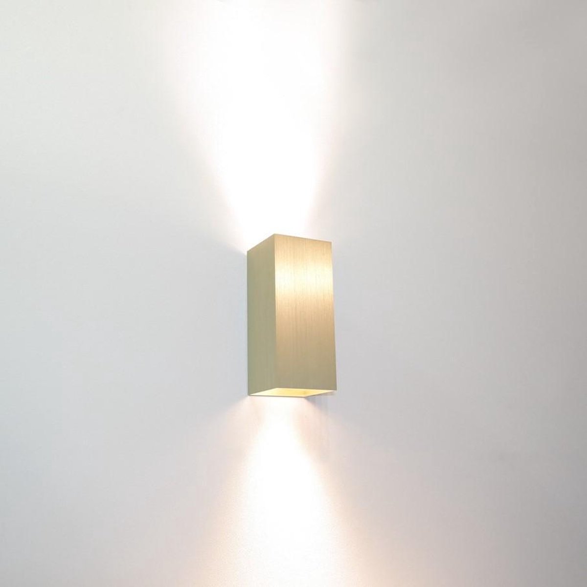 Wandlamp Dante 2 Goud - 6,6x6,6x15,4cm - 2x GU10 LED 4,8W 2700K 355lm - IP20 - Dimbaar > wandlamp goud | wandlamp binnen goud | wandlamp hal goud | wandlamp woonkamer goud | wandlamp slaapkamer goud | led lamp goud | sfeer lamp goud