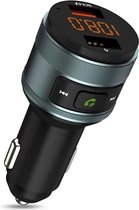 bluetooth transmitter - LFE MP3 muziekspeler - FM-zenders - bluetooth - autoradio met handsfree voorziening - QC3.0 auto-oplader - FM radio-adapter met dubbele USB-oplader - grijs