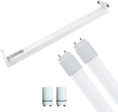 LED TL Armatuur met T8 Buis Incl. Starter - Igna Dybolo - 60cm Dubbel - 16W - Natuurlijk Wit 4200K - Beschermingsgraad IP20