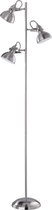 LED Vloerlamp - Trinon Gini - E14 Fitting - 3-lichts - Rond - Mat Nikkel - Aluminium