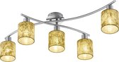 LED Plafondlamp - Trinon Gorino - E14 Fitting - 5-lichts - Rond - Mat Goud - Aluminium