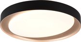LED Plafondlamp - Plafondverlichting - Trinon Zati - 24W - Aanpasbare Kleur - Rond - Mat Zwart - Kunststof