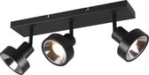 LED Plafondspot - Trinon Leonida - GU10 Fitting - 3-lichts - Rechthoek - Mat Zwart - Aluminium