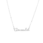 Nana dames ketting staal zilverkleurig letter -"December"