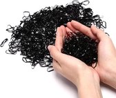 1000 STUKS - Kleine elastiekjes - Zwart - Vlechtjes Elastieken - Mini haar elastiek voor dreadlocks / vlechten - kinderen / volwassenen