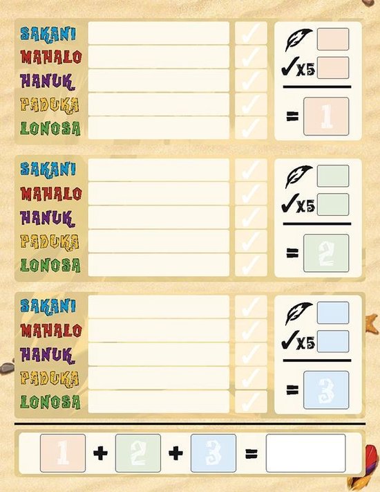 Afbeelding van het spel Scoreblokken Samoa drie stuks Kaartspel
