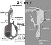 24-in-1 Multi gereedschaps-sleutel - Survival Key - Multitool sleutel