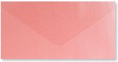 Metallic roze DL enveloppen 11 x 22 cm 100 stuks