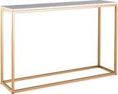 Sidetable wit marmer - goud onderstel - 120 x 30 cm