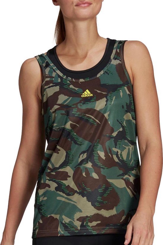 adidas Camo Tank Dames - Groen - maat M | bol.com