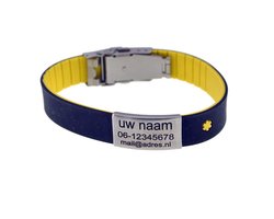 ID armband RVS siliconen geel-zwart inclusief graveren