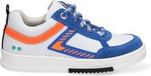 Bunnies JR 221450-423 Jongens Lage Sneakers - Wit/Blauw - Suède - Veters