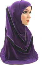 Elegante paarse hoofddoek, Mooie hijab.