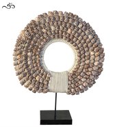 Caedentes schelpen ketting - Schelpen decoratie - Huis decoratie - Decoratie Woonkamer - Schelpen - Ibiza style - bruin - 53 cm bij 42cm